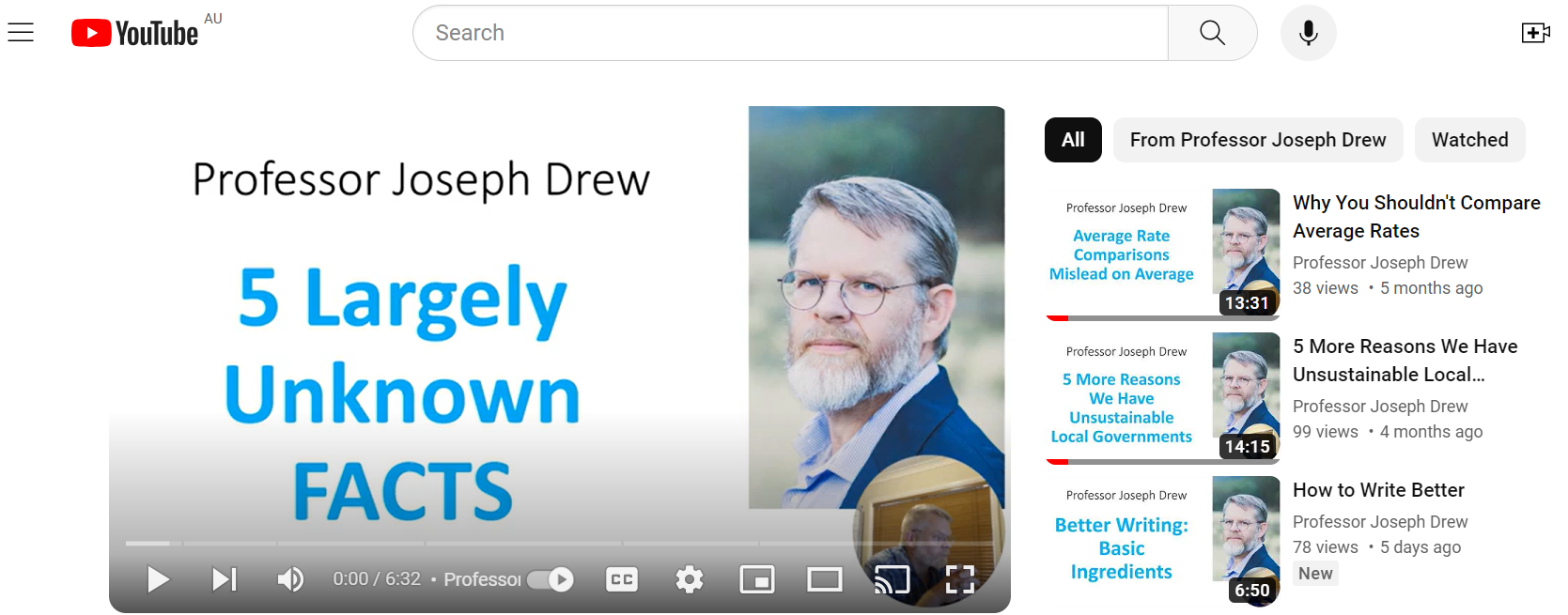 265 – Professor Joseph Drew – Myth Buster and Paradigm Shifter. | Local ...